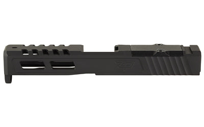 Zaffiri Precision ZPS.2, Optics Ready Stripped Slide, RMR Footprint, Lightening Cuts, Cerakote Finish, Armor Black, Fits Glock 19 Gen 5, Includes Black Anodized Optics Plate Cover and Screws ZPS.2.19.G5.BLK