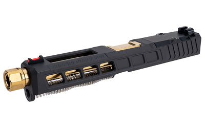 Zaffiri Precision ZPS.3, Glock 17 Gen 3 Complete Upper Kit, Optics Ready RMR Footprint, Threaded Barrel, Titanium Nitride Gold Finish, HD Fiber Sights, Cerakote Finish, Armor Black, Includes Polymer Recoil Spring Assembly and Screws