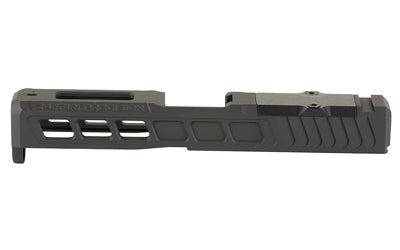 Zaffiri Precision ZPS.3, Optics Ready Stripped Slide, RMR Footprint, Lightening Cuts, Cerakote Finish, Armor Black, Fits Glock 19 Gen 5, Includes Black Anodized Optics Plate Cover and Screws ZPS.3.19.G5.BLK