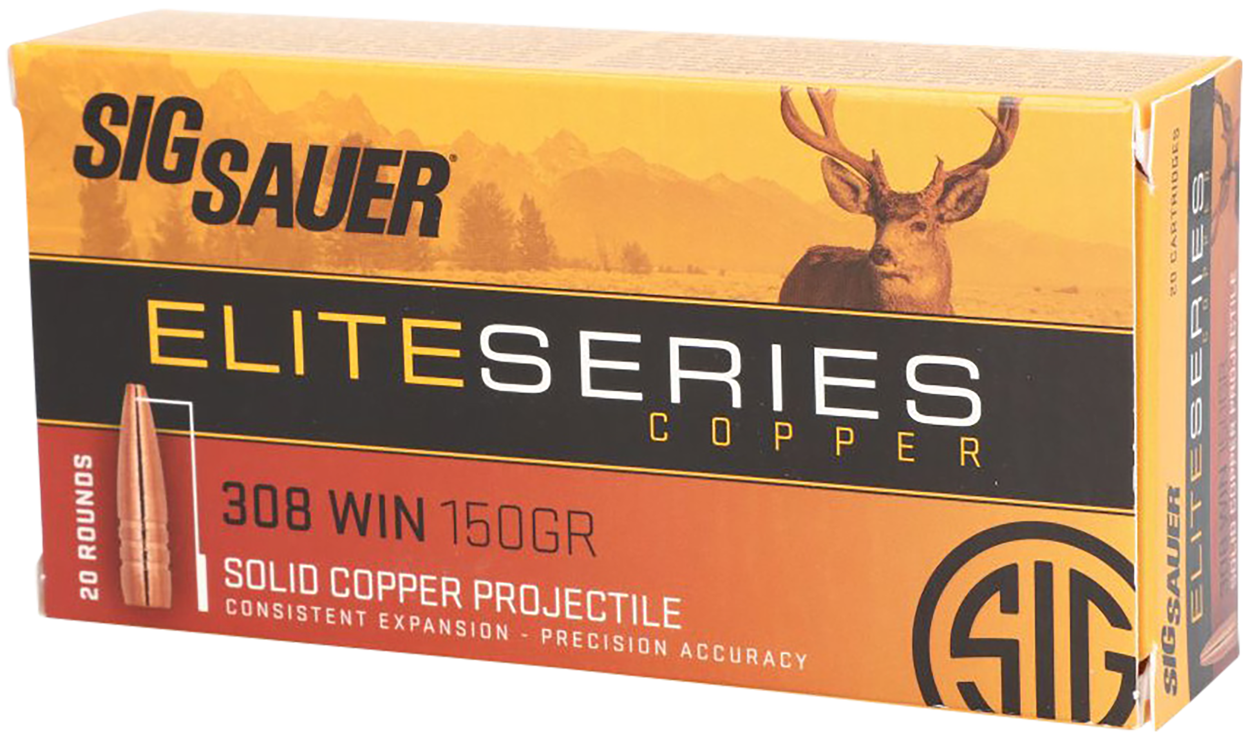 Sig Sauer Elite Hunting Rifle Ammo 308 Win. 150 gr. HT 20 rd.