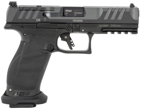 Walther, PDP Pro-E, Striker Fired, Semi-automatic, Polymer Frame Pistol, Full Size, 9MM, 4.5" Barrel, Nitride Finish, Black, Adjustable Sights, Optics Ready, 20 Rounds, 3 Magazines