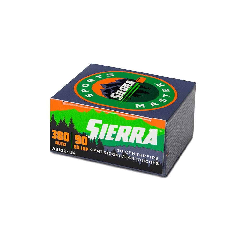 Sierra .380 ACP/Auto Sports Master 90gr JHP Ammo