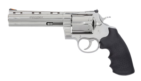 Colt Mfg ANACONDASP6RTS Anaconda 44 Mag 6 Shot 6" Stainless Recessed Target/Vent Rib Barrel, Cylinder & Frame, Black Hogue Rubber w/Finger Grooves Grip