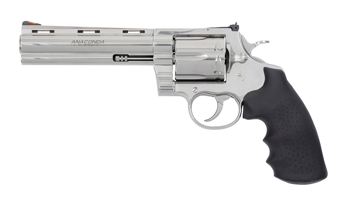 Colt Mfg ANACONDASP6RTS45C Anaconda 45 Colt (Long Colt) 6rd Shot 6" Stainless Vent Rib Barrel, Cylinder & Frame, Black Grip