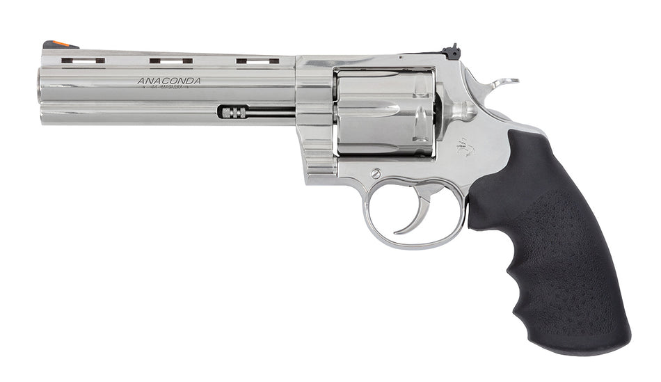 Colt Mfg ANACONDASP6RTS45C Anaconda 45 Colt (Long Colt) 6rd Shot 6" Stainless Vent Rib Barrel, Cylinder & Frame, Black Grip