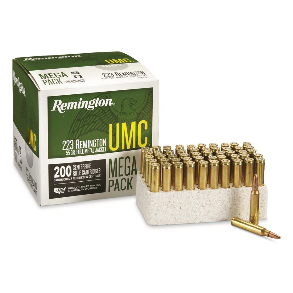 Remington .223 Rem UMC Mega Pack 55gr FMJ Ammo