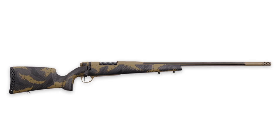 Weatherby MAX01N338WR6B Mark V Apex 338 WBY RPM 4+1 24" Graphite Black & Tan Cerakote Fluted Threaded Barrel, Tan Cerakote Steel Drilled & Tapped Receiver, Carbon Fiber w/Brown & Tan Sponge Accents Fi