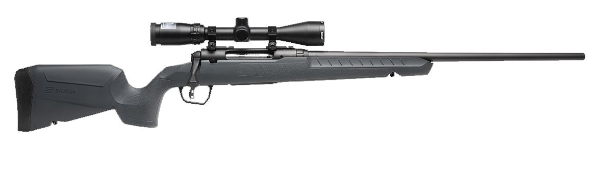 Savage Arms 32230 Axis 2 XP Combo Compact 243 Win 4+1 20" Matte Black Heavy Sporter Barrel & Drilled & Tapped Carbon Steel Receiver, Fixed Matte Gray Synthetic Stock, Right Hand, Boresighted 3-9x40mm