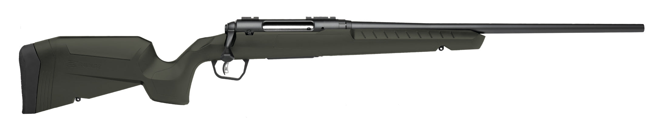 Savage Arms 32040 Axis 2 6.5 Creedmoor 4+1 22" Matte Black Sporter Barrel, Matte Black Drilled & Tapped Steel Receiver, Fixed Green Synthetic Stock, Right Hand