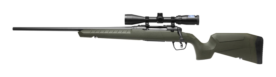 Savage Arms 32129 Axis 2 Compact 6.5 Creedmoor 4+1 20" Matte Black Heavy Sporter Barrel, Matte Black Drilled & Tapped Carbon Steel Receiver, Fixed OD Green Synthetic Stock, Left Hand