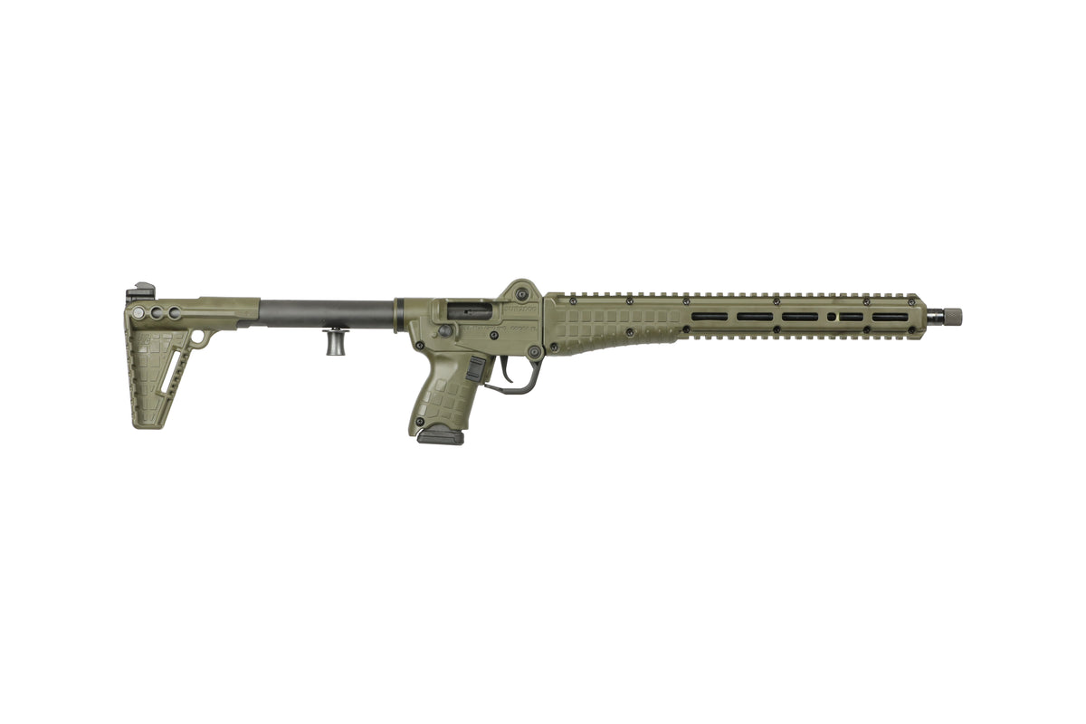 Kel-Tec SUB2K9GLKGRN10 SUB2000 Gen3 9mm Luger 10+1 16.15" Black Steel Threaded Barrel, Green Picatinny Rail Aluminum Receiver, M-LOK Slots Handguard, Green Synthetic Folding Stock, Black Polymer Grip