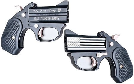 Bond Arms BAFL-BP-38SPL The First Lady 38 Special 2rd Shot 3" Black Stainless Steel Barrel, Black Cerakote w/"The First Lady", "Class, Strength, Beauty" Stainless Steel Frame w/Rose Gold Accents, Bla