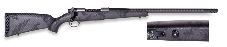 Weatherby MGT01N257WR6B Mark V Backcountry Guide TI 257 WBY Mag 3+1 24" Graphite Black Cerakote Fluted Threaded Carbon Barrel, Titanium Drilled & Tapped Receiver, Exposed Carbon w/Carbide Black Accent