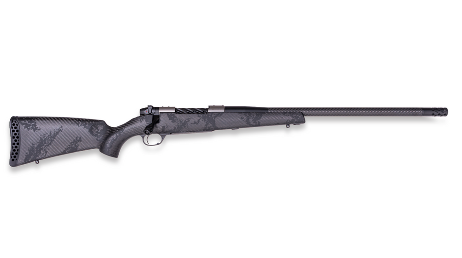 Weatherby MGT01N7MMBR18B Mark V Backcountry Guide TI 7mm BC 3+1 16" + 2" Graphite Black Cerakote Fluted Threaded Barrel, Titanium Drilled & Tapped Receiver, Exposed Carbon w/Carbide Black Accents Fix