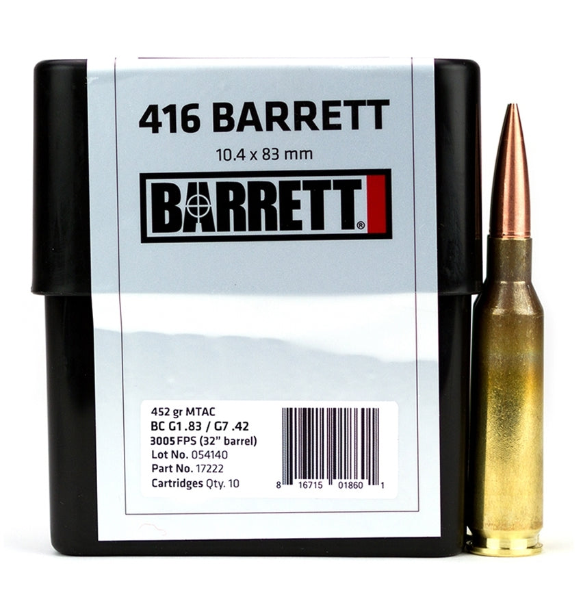 Barrett Firearms .416 Barrett Match Grade 452gr Solid Ammo