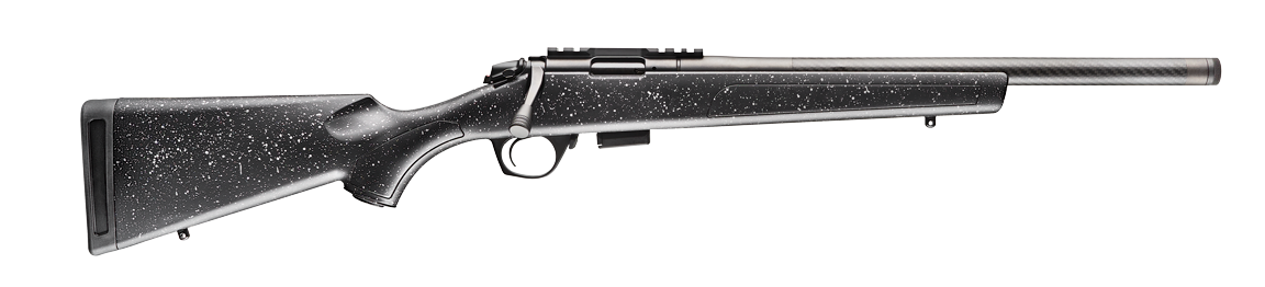 Bergara Rifles BMR006 BMR Carbon Fiber Full Size 17 HMR 5+1/10+1 20" Matte Blued Carbon Fiber/Steel Threaded Barrel & Drilled & Tapped Steel Receiver, Fixed Black/Gray Speckled Synthetic Stock