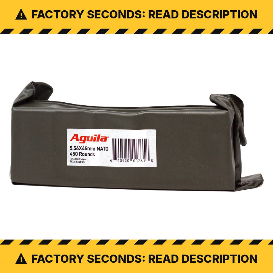 Aguila 5.56x45mm M193 55gr FMJ 3164fps – Factory Seconds Read Description
