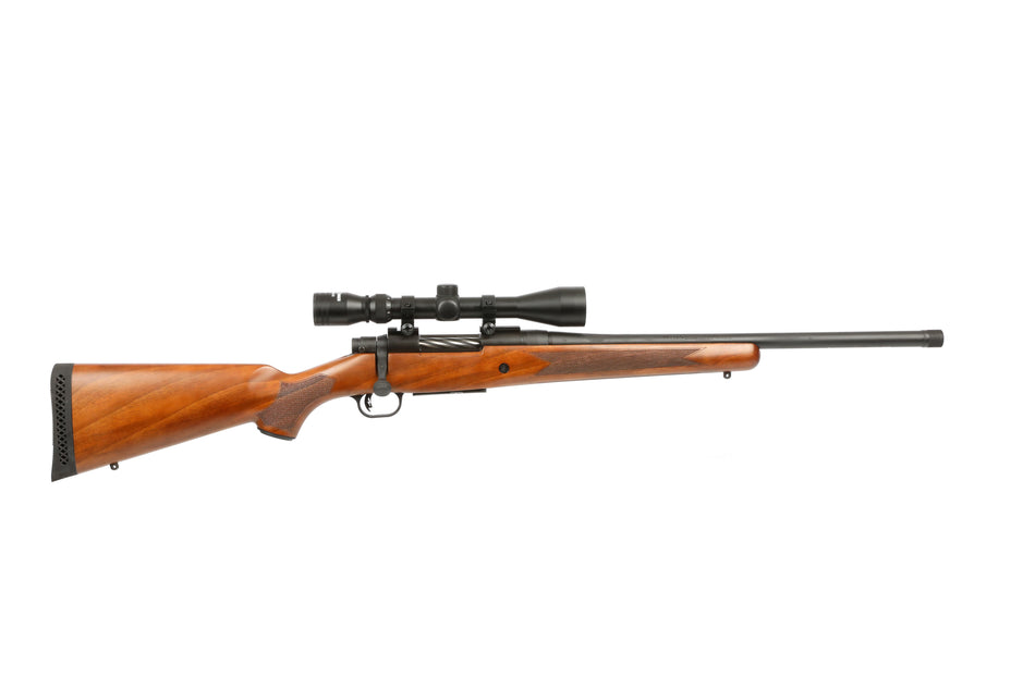 Mossberg 28213 Patriot Full Size 400 Legend 4+1 20" Matte Blued Fluted Threaded Barrel, Drilled & Tapped Matte Blued Stainless Steel Receiver, Walnut Fixed Wood Stock 3-9x40mm Duplex, Right Hand