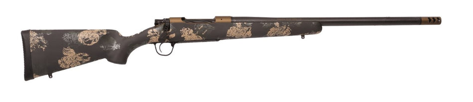 Christensen Arms 8010620000 Ridgeline FFT 300 Win Mag 3+1 22" Carbon Fiber/Threaded Barrel, Burnt Bronze Cerakote, Green with Black/Tan Accents Stock