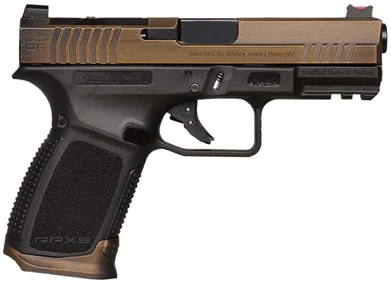 Gforce Arms GFRPX3C9BT Exodus 9mm Luger 15+1 4.02" Black Steel Barrel, Bronze Cerakote Serrated Steel Slide, Black Cerakote Polymer Frame w/Accessory Rail, Black Textured Grip