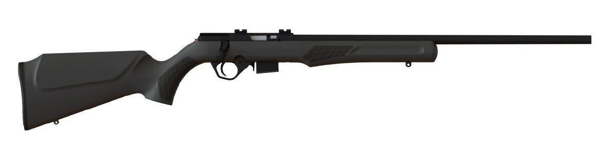 Rossi RB17H2111 RB17 Full Size 17 HMR 5+1, 21" Matte Black Button Rifled Free Floating Steel Barrel, Matte Black Stainless Steel Receiver, Black Fixed Monte Carlo Stock, Right Hand