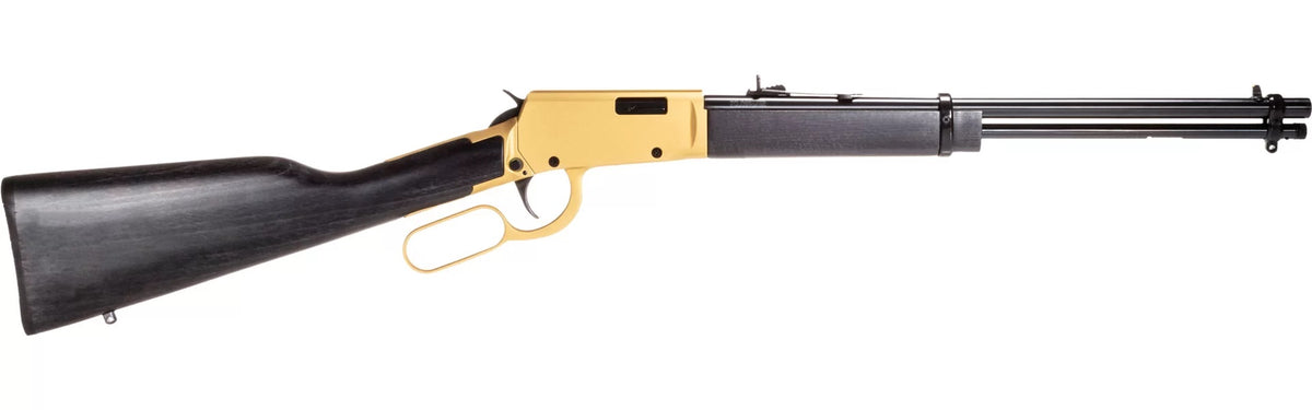 Rossi RL22181WD-GLD2 Rio Bravo 22 LR 15+1 18" Polished Black Barrel, Gold Finish Rec, Black Hardwood Stock