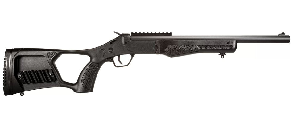 Rossi SSPS45-BK Tuffy Single Shot 45 Colt (LC)/410 Gauge (3" Chamber) 1rd 16.50", Black, Thumbhole Pistol Grip Stock with Shell Holder, Overmolded Grip, Front Iron Sight, Optics Mount