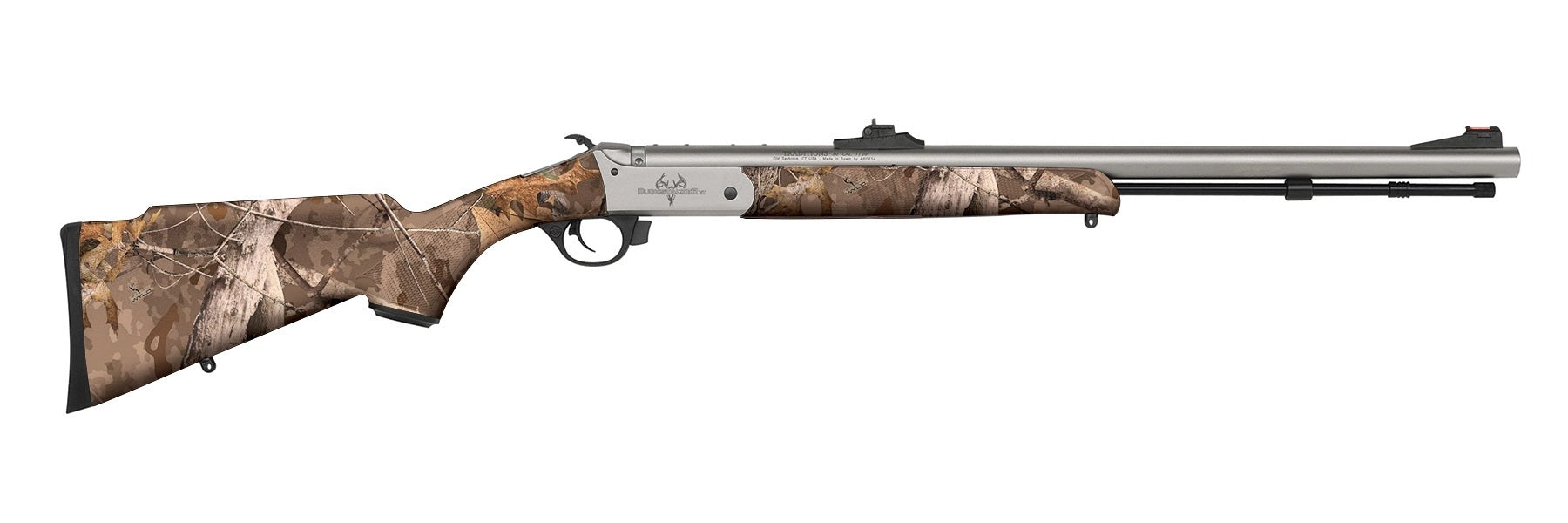 Traditions Buckstalker XT Muzzleloader Rifle .50 Cal Single Shot 24" Barrel Next Camo Wyld with Open Sights Buckstalker XT Syn Next Camo Wyld / SS .50 cal 24in w/ Open Sights