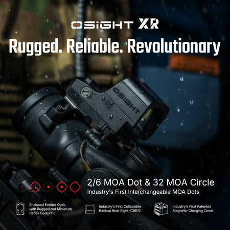 Osight XR Red Dot Sight Enclosed 2/6+32 MOA Multi-Reticle RMR Footprint with Backup Rear Sight