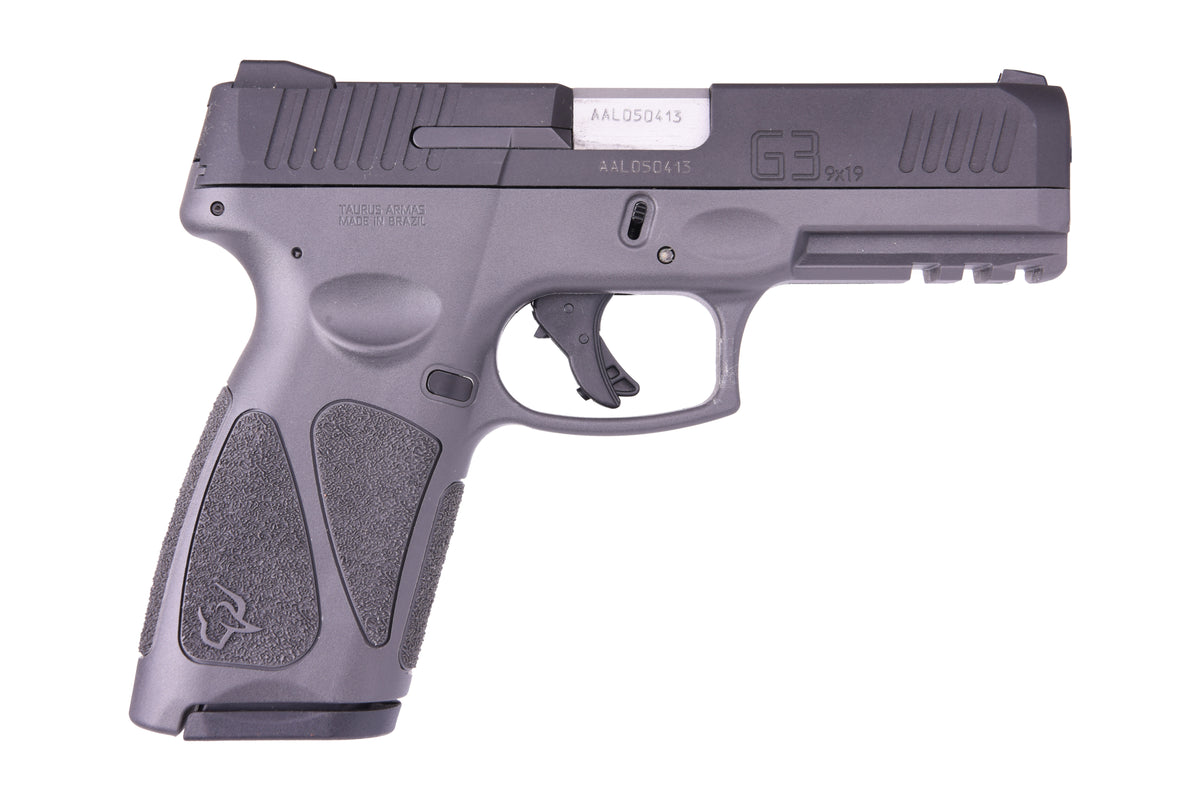 Taurus 1G3B941G G3 Full Size Frame 9mm Luger 15+1/17+1 4" Matte Stainless Steel Barrel, Matte Black Tenifer Serrated Steel Slide, Gray Polymer Frame w/Picatinny Rail, Gray Polymer Grip, Right Hand