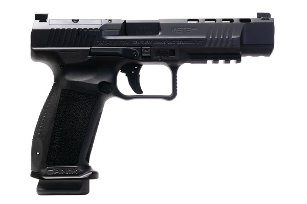 Canik HG6825N Mete SFx 9mm Luger 10+1 5.20" Black Nitride Match Grade Barrel, Black Optic Ready/Serrated Steel Slide, Black Polymer Frame w/Picatinny Rail, Aggressive Texture Grip