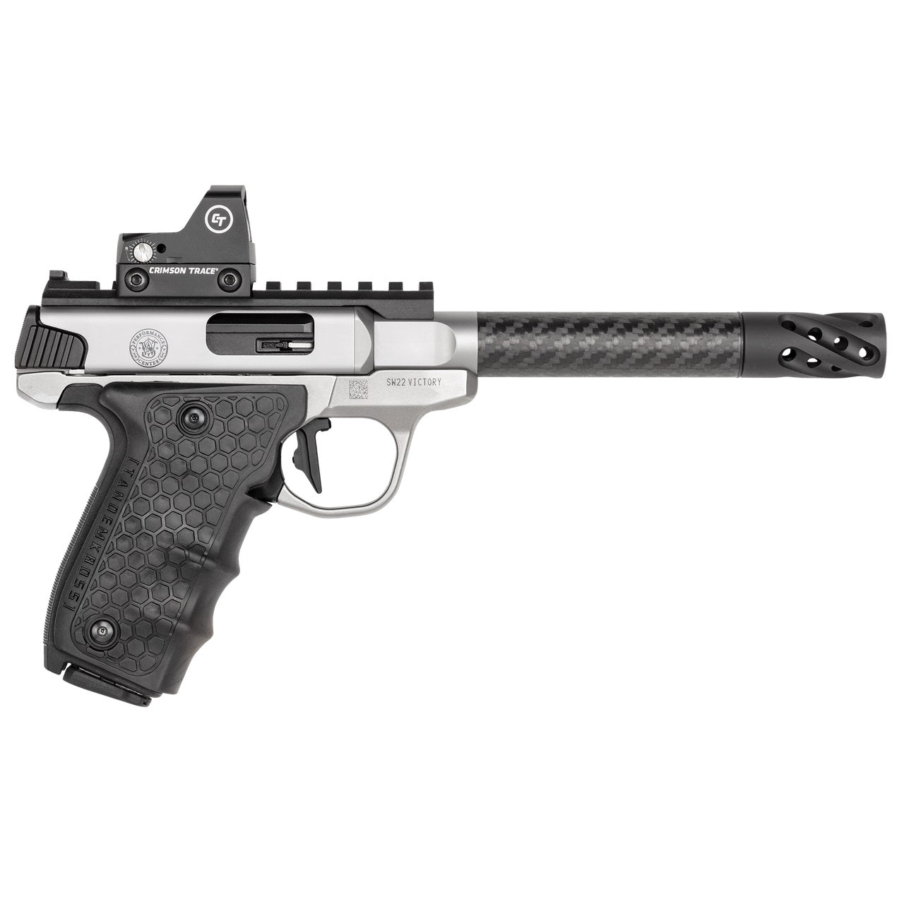 Smith & Wesson 12081 Performance Center Victory Target 22 LR 6" CF MB 10+1 Stainless Steel Tandemkross Black HiveGrip with Integrated Target Thumb Rest Grip Red Dot