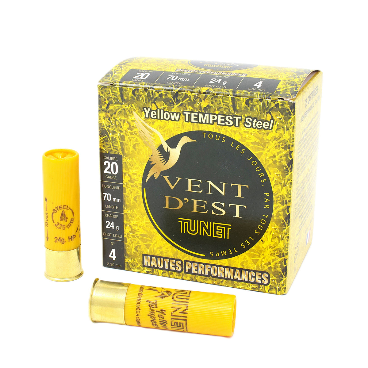 Tunet East Wind Yellow Tempest Steel 20 Gauge 2 3/4" 24g #4 Shot