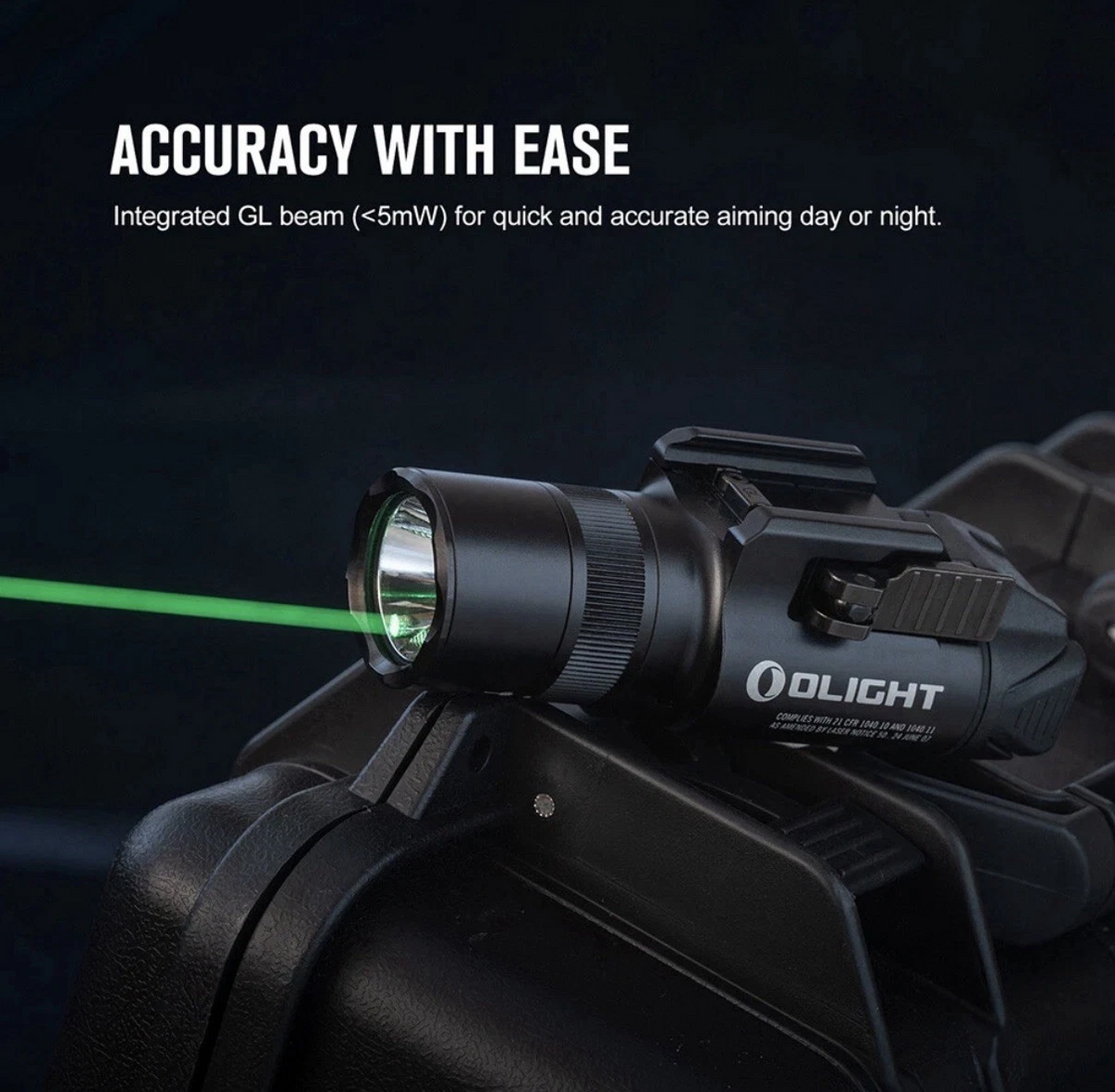 Olightstore Usa Inc BALDRSBK Baldr S Black Anodized 100/300/800 Lumens White LED Green Laser