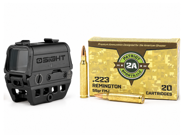 Patriot Sports 223 55gr (case) 1000ct + Osight R Rifle Optic