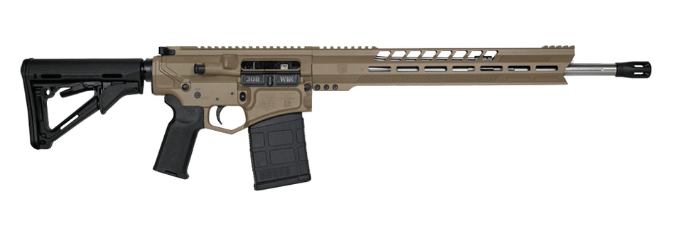 Diamondback DB1032C061 DB10 308 Win 18" 20+1 Flat Dark Earth Adjustable Magpul CTR Stock Black Magpul MOE K2 Grip with Black Gold Lower 15" M-Lok
