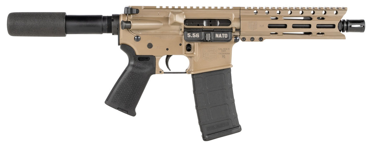 Diamondback DB1912K061 DB15 AR Pistol Carbine Length 5.56x45mm NATO 30+1 7" Heavy Barrel w/A2 Flash Hider, 6" M-Lok Handguard, Flat Dark Earth Buffer Tube Foam Pad Stock, Magpul MOE Grip