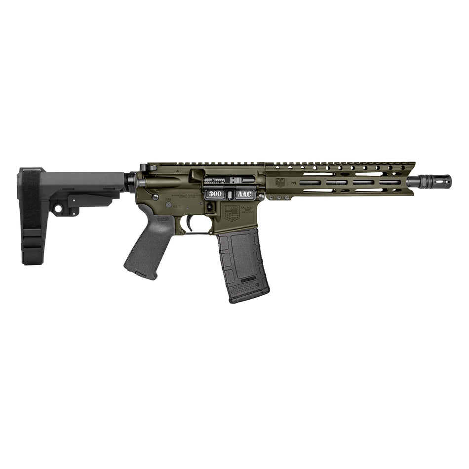 Diamondback DB1916B101 DB15 300 AAC 30+1 10" OD Green Cerakote Heavy Barrel 9" M-LOK Handguard 7075-T6 Aluminum SBA3 Brace Magpul MOE Grip
