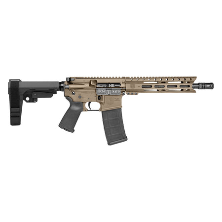 Diamondback DB1916K061 DB15 5.56 NATO 30+1 10" Flat Dark Earth Cerakote Heavy Barrel 9" M-LOK Handguard 7075-T6 Aluminum SBA3 Brace Magpul MOE Grip