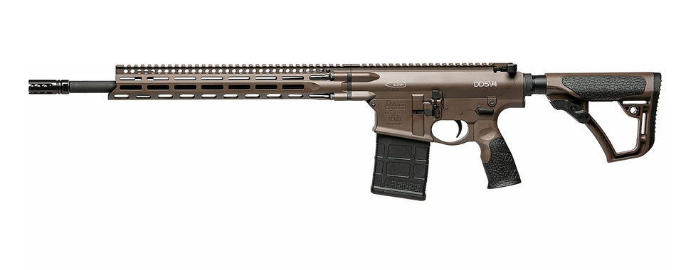 Daniel Defense 0215820057047 DD5 V4 Gen II 6.5 Creedmoor 18" 20+1 Mil-Spec Brown Cerakote Black 6 Position w/SoftTouch Overmolding Stock MLOK