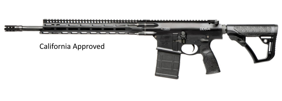 Daniel Defense 0215822207055 DD5 V4 *CA Compliant 6.5 Creedmoor 18" 10+1 Black Hard Coat Anodized 6 Position w/SoftTouch Overmolding Stock MLOK
