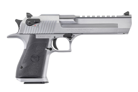 Magnum Research DE44BC Desert Eagle Mark XIX 44 Rem Mag Caliber with 6" Picatinny Barrel, 8+1 Capacity, Overall Brushed Chrome Finish Carbon Steel, Beavertail Frame, Serrated Slide & Black Rubber Grip