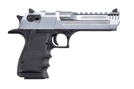 Magnum Research DE44L5BC Desert Eagle L5 44 Rem Mag 5" with Muzzle Brake 8+1 Black Hardcoat Anodized Aluminum Brushed Chrome Carbon Steel Slide Black Hogue Wraparound Rubber Grip