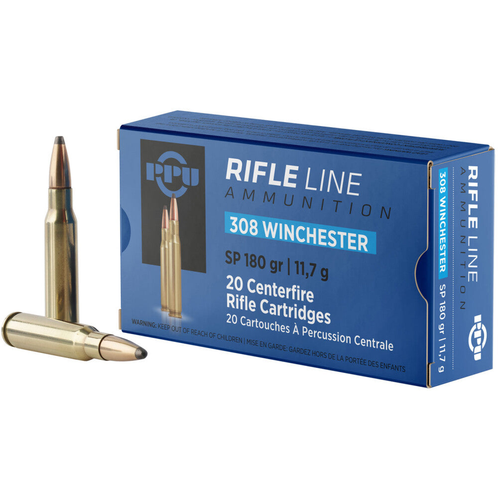 PPU PP3083 Standard Rifle 308 Win 180 gr Soft Point (SP)