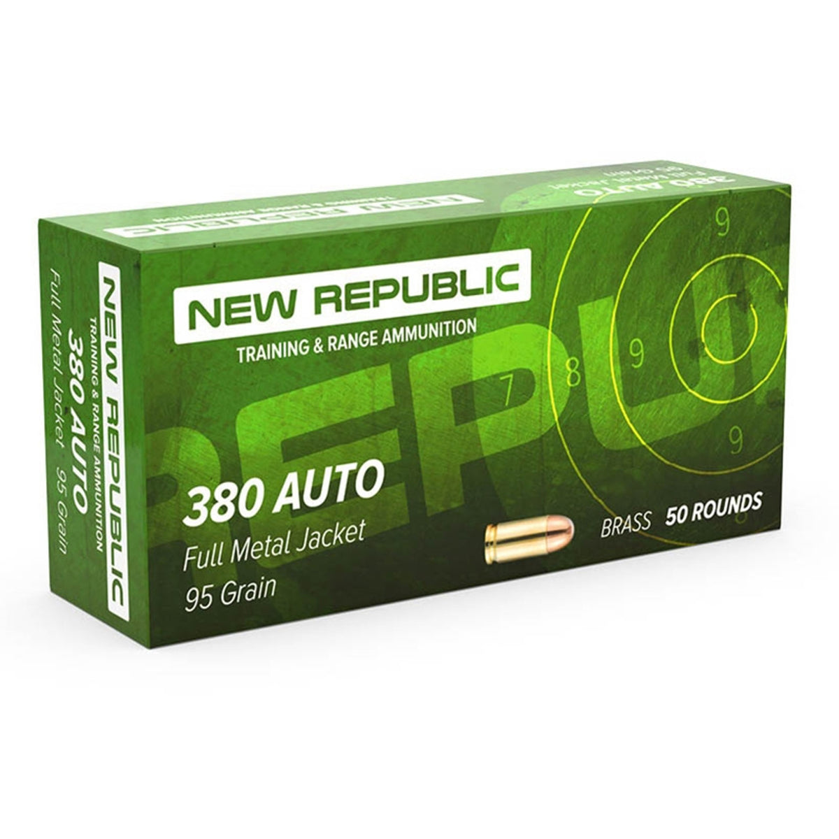New Republic Training and Range Ammunition 380 Auto 95 Grain FMJ