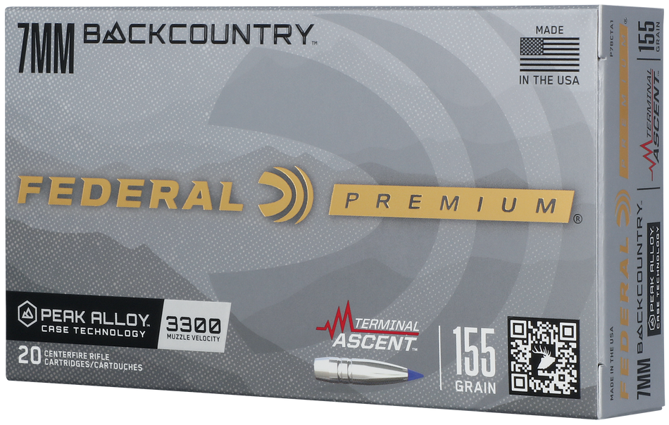 Federal 7mm Backcountry 155 Grain Terminal Ascent 3300 FPS