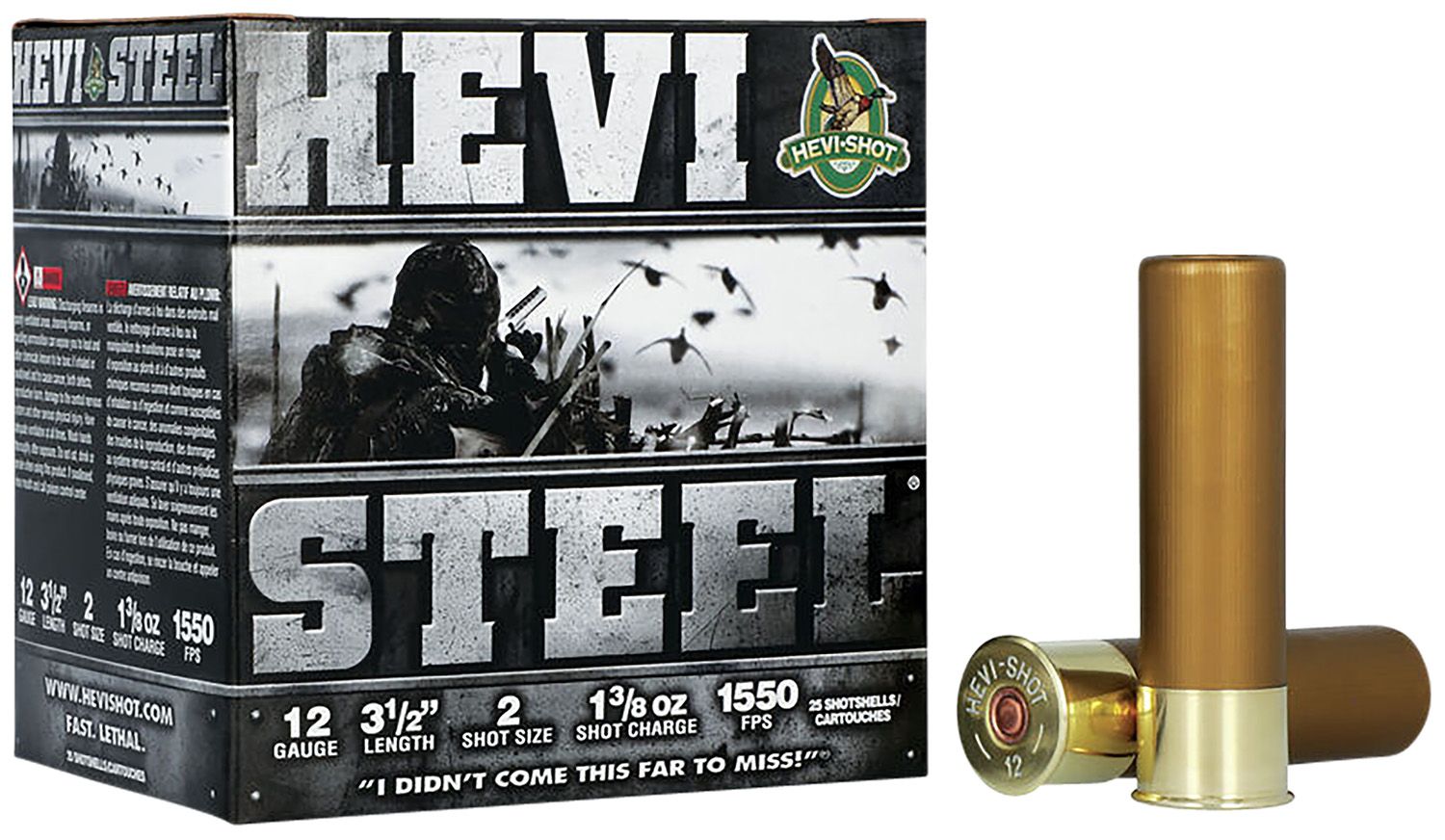 HEVI-Shot 12 Gauge HS65002 HEVI-Steel Waterfowl 3.5" 1-3/8oz 2 Shot