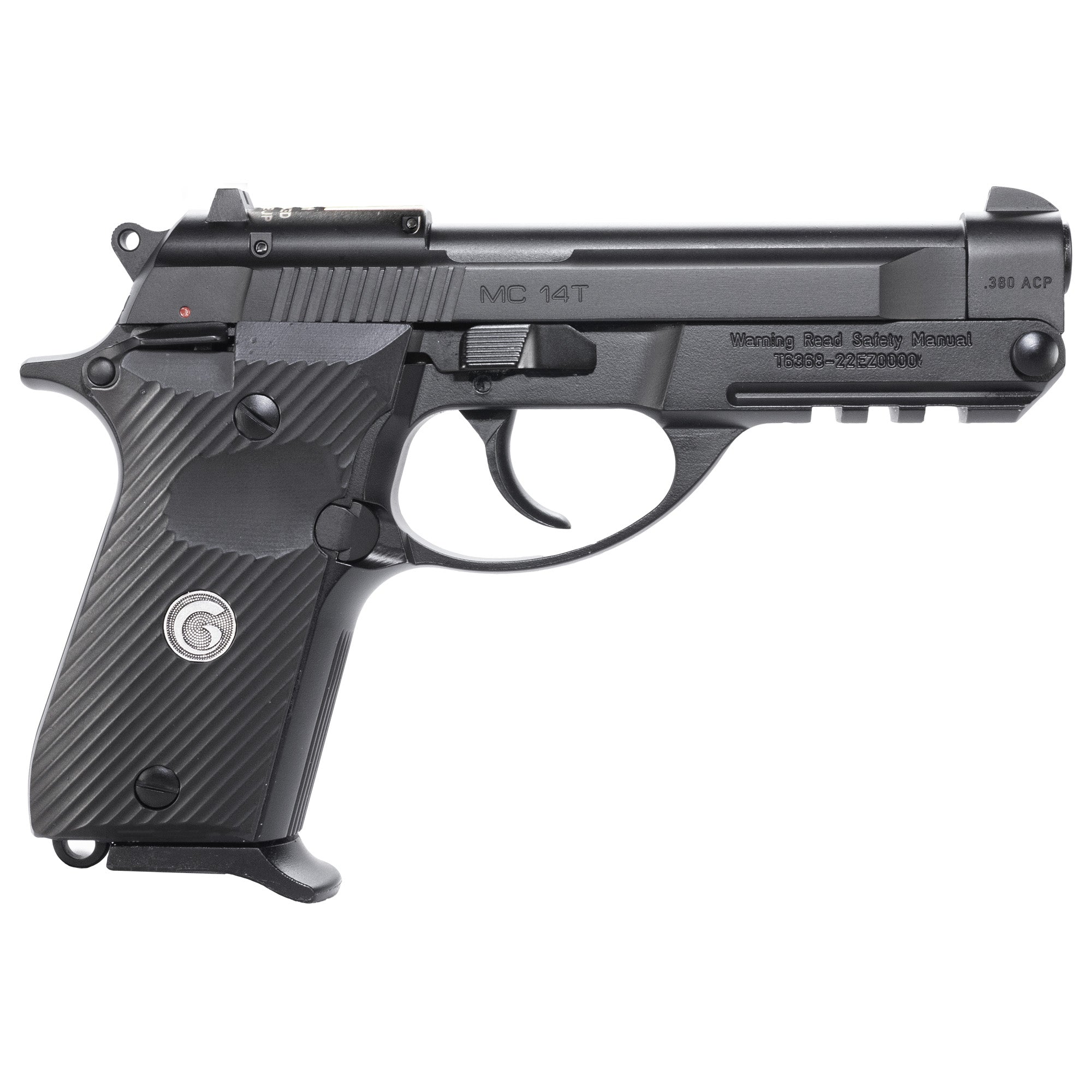 Girsan 390852 MC 14T *CA Compliant 380 ACP 10+1 4.50" Black Tip-Up Barrel, Black Steel Serrated Slide, Black Polymer Frame w/Accessory Rail, Textured Grip, RMSc Footprint