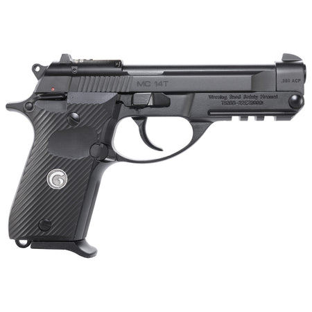 Girsan 390852 MC 14T *CA Compliant 380 ACP 10+1 4.50" Black Tip-Up Barrel, Black Steel Serrated Slide, Black Polymer Frame w/Accessory Rail, Textured Grip, RMSc Footprint