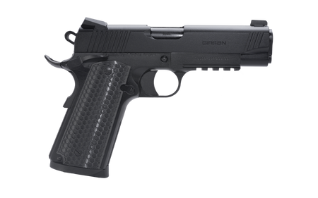 Girsan 392075 MC1911 C Untouchable Compact Frame 9mm Luger 9+1 4.40" Black Steel Barrel, Black Serrated Steel Slide & Frame w/Beavertail & Picatinny Rail, Black Polymer Grip